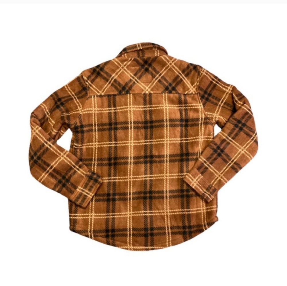 Sepia - Weatherproof Youth Boy's Sherpa Lined Fleece Long Sleeve Button Up Shirt - Picture 8 of 8